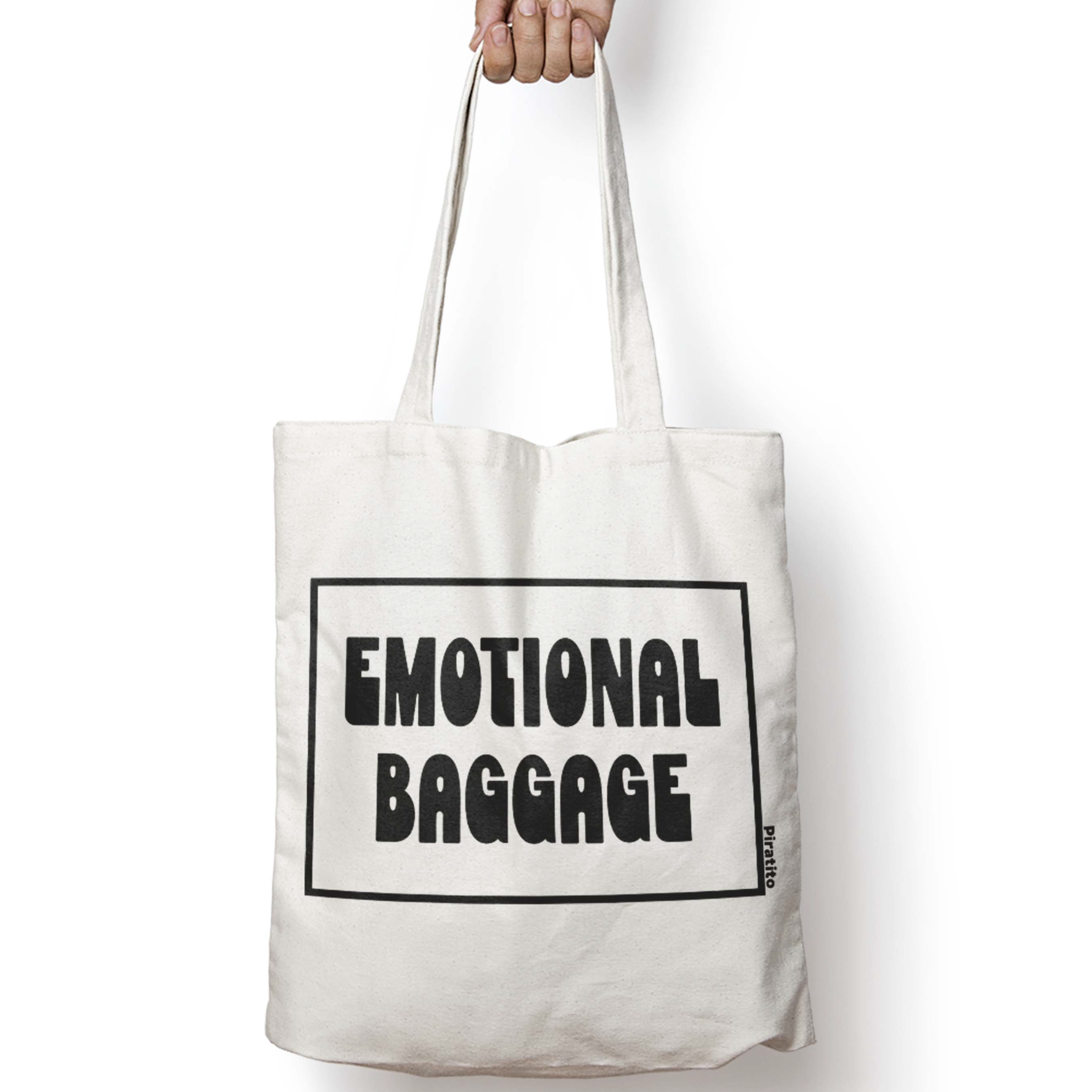 Emotional Baggage natural canvas tote bag