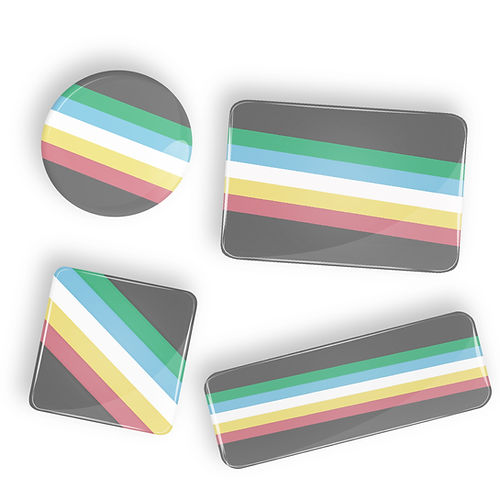 Disability Pride Flag (newer design) buttons and magnets