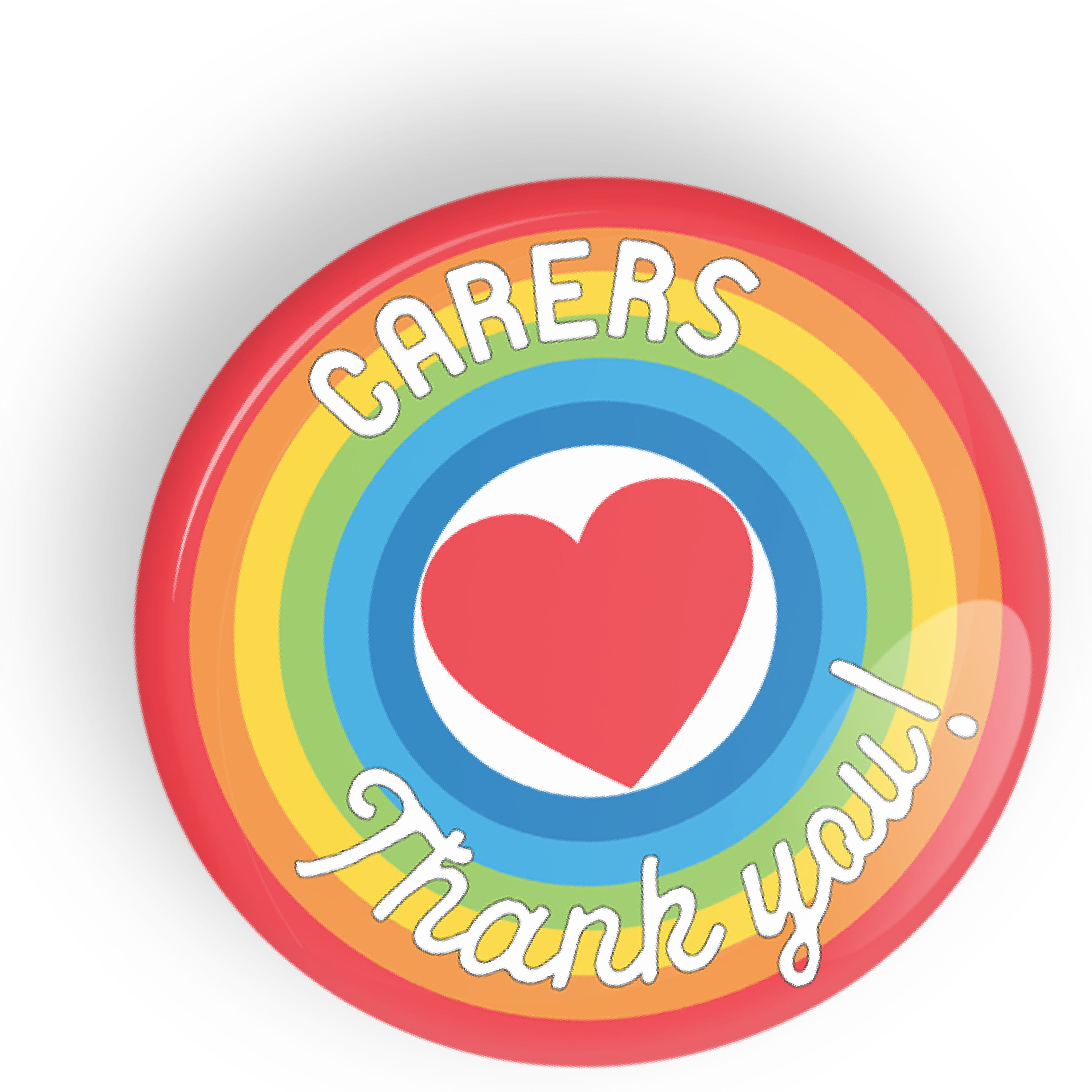 Thank you Carers rainbow button badge
