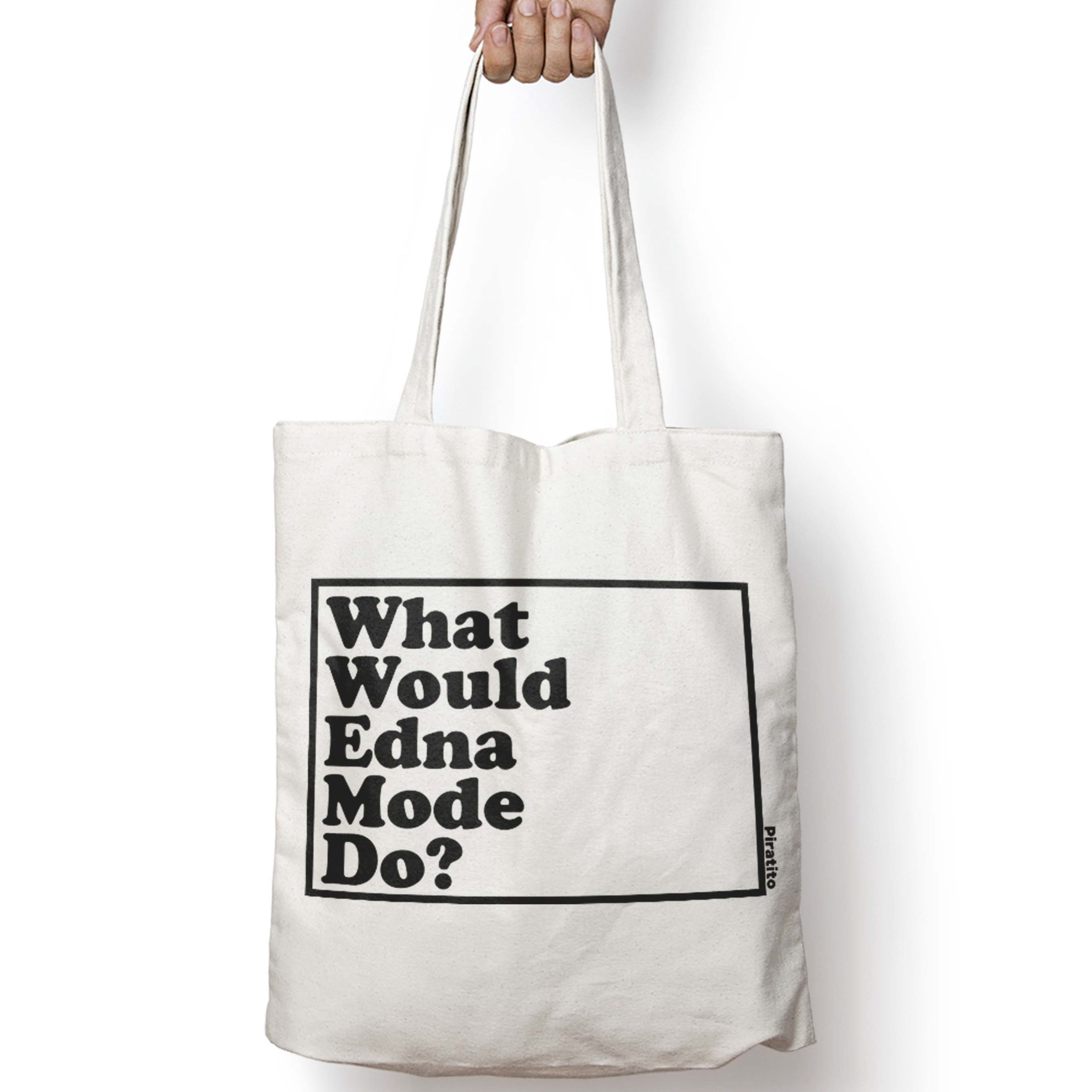 THE INCREDIBLES - EDNA MODE, WWYD natural canvas tote bag