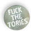 Miniaturebillede: Fuck the Tories button badge, stencil design