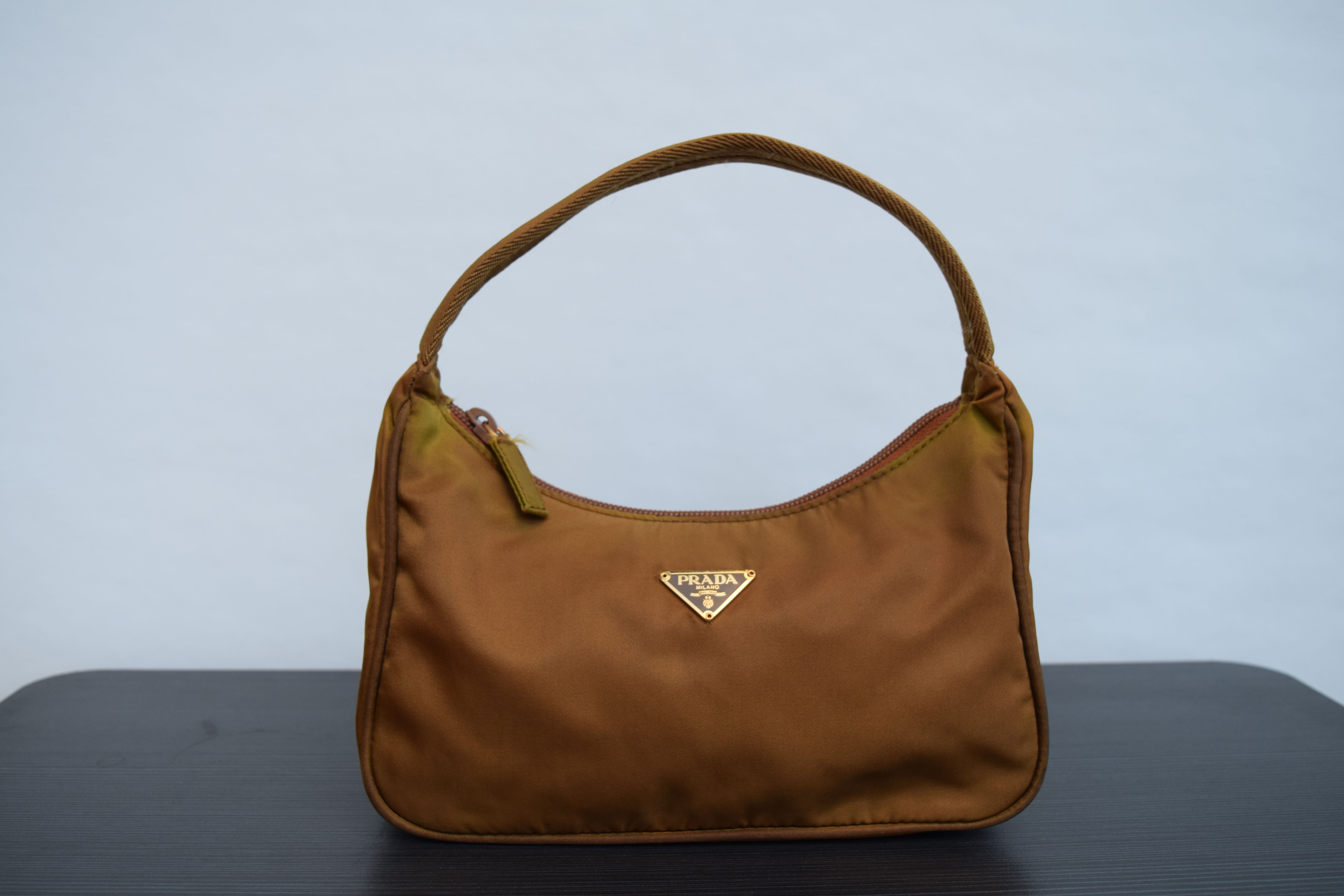 Prada brown hobo nylon shoulder bag (Used)