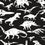 Miniaturbild: French Terry Dinosaurier black&white