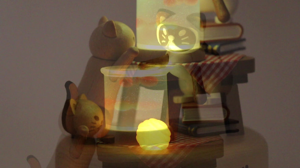 Miniature : Veilleuse Chats et bocal à poisson