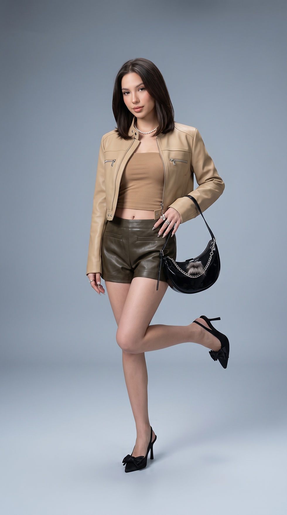 Thumbnail: Khaki Versatile Pocket Work Jacket with Zipper Pockets