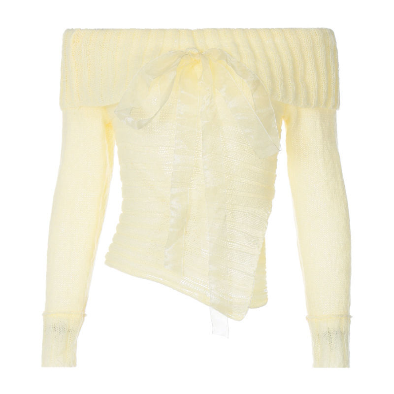 Thumbnail: 2023 Autumn Fashionable Off-Shoulder Knit Sweater