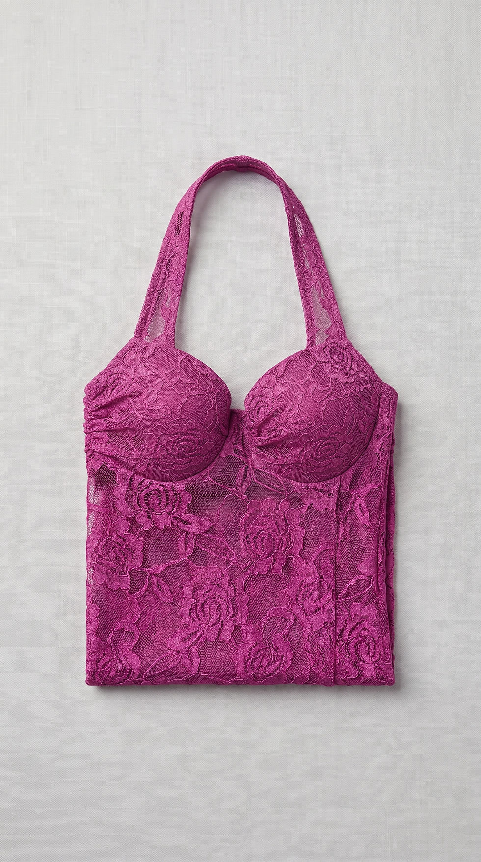 Thumbnail: Mxiqqpltky Lace Patchwork Cami Top for Women Spaghetti Strap Halter Tie-up Backl