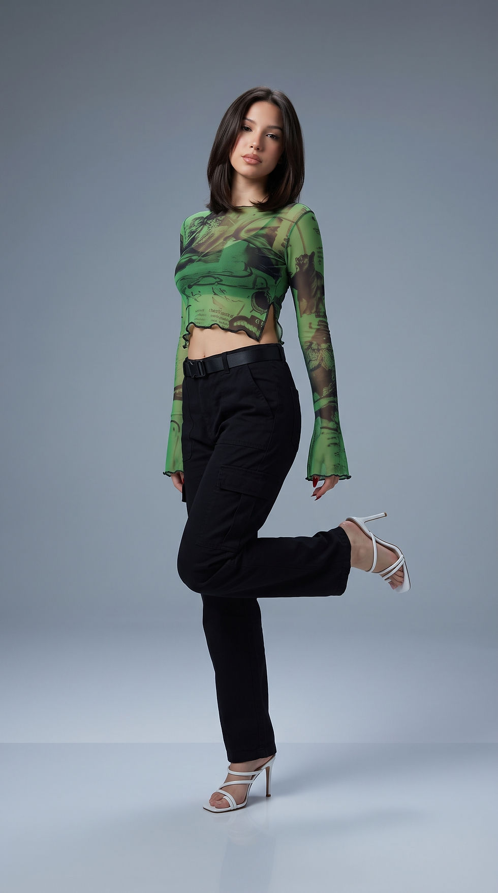 Thumbnail: 2022 Women's Long Sleeve Crop Top with Print