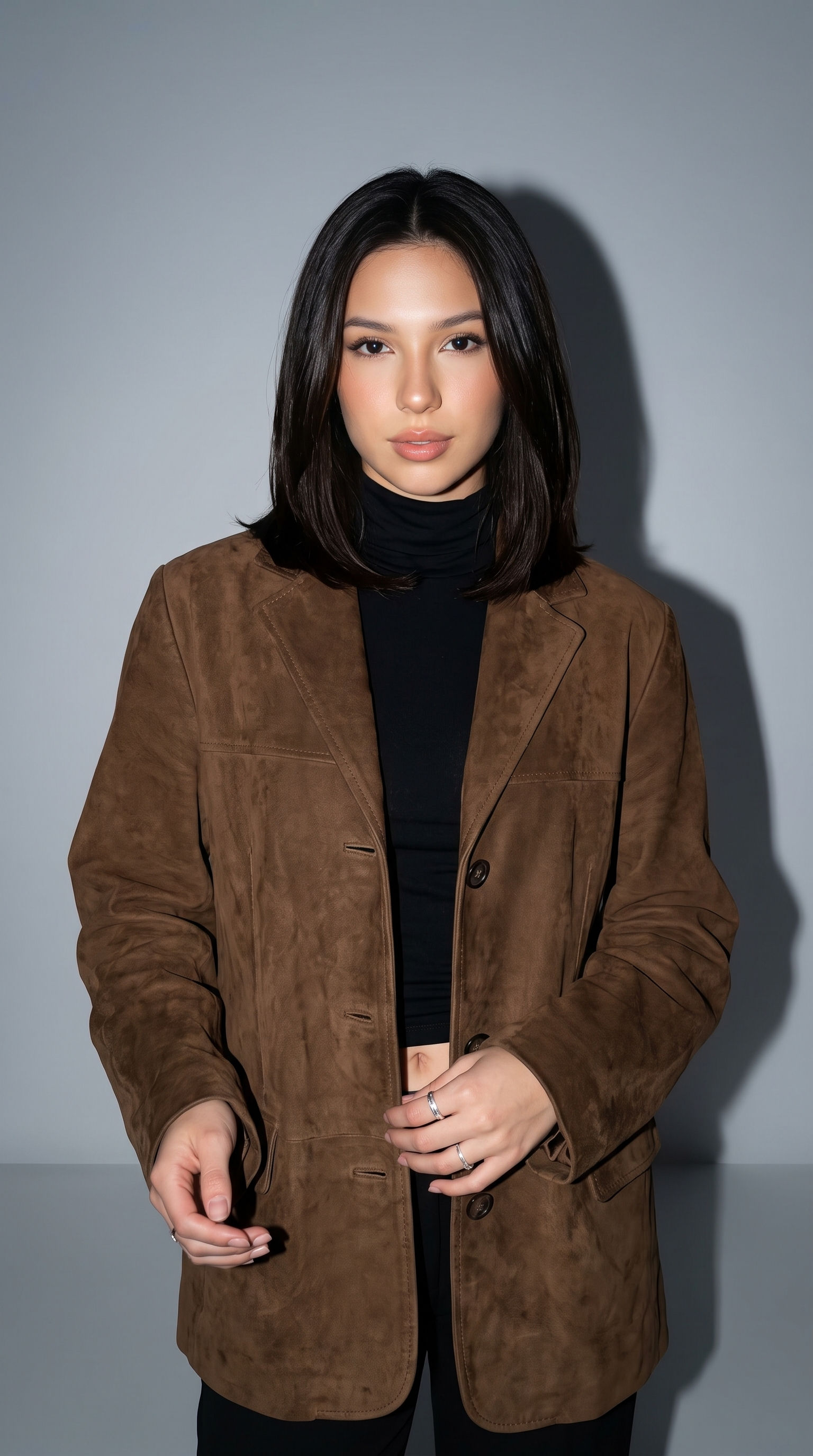 Women's Retro Brown Lapel Jacket with Pockets