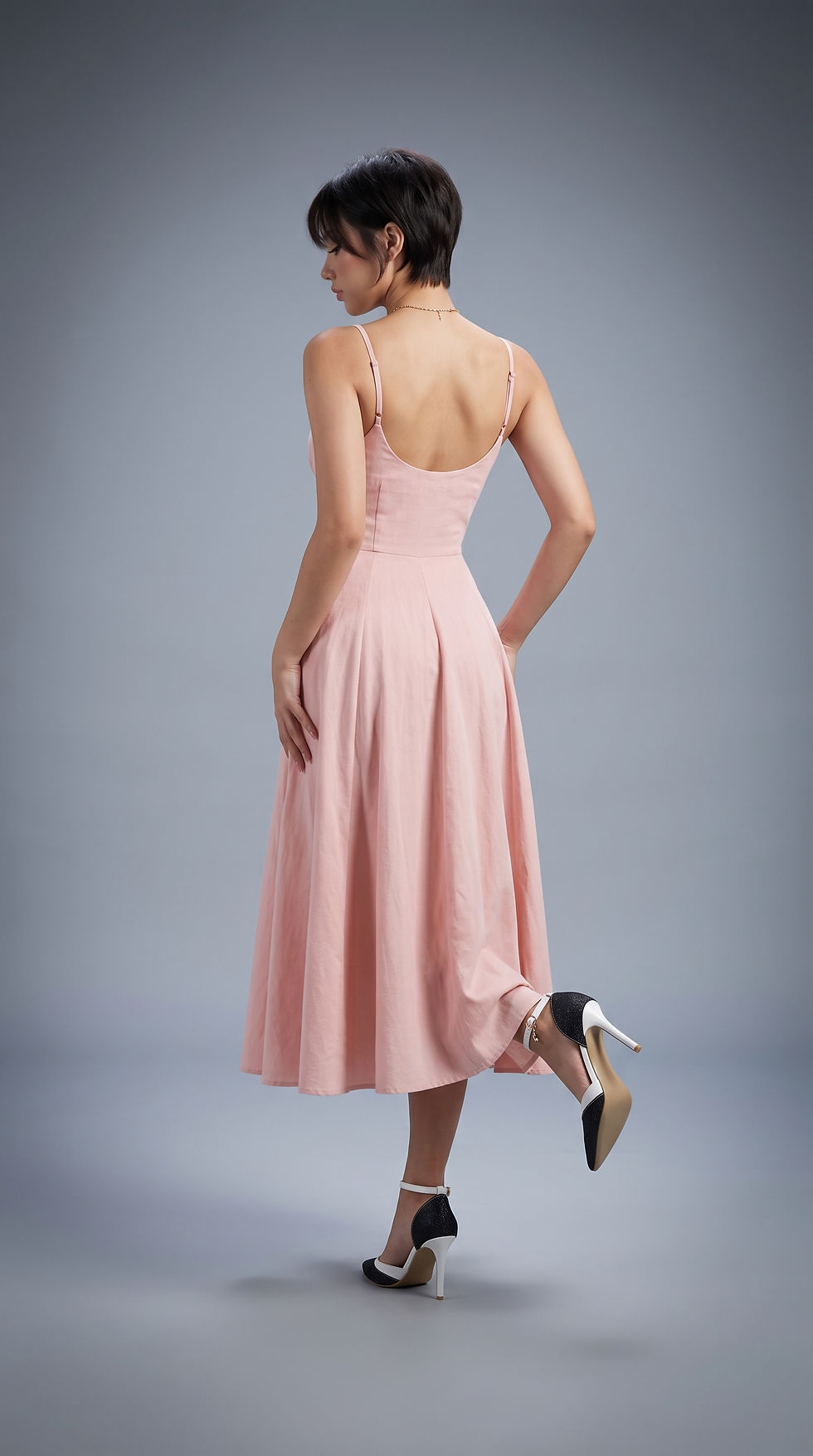 Thumbnail: Patchwork Metal High Slit Nightclub Dress