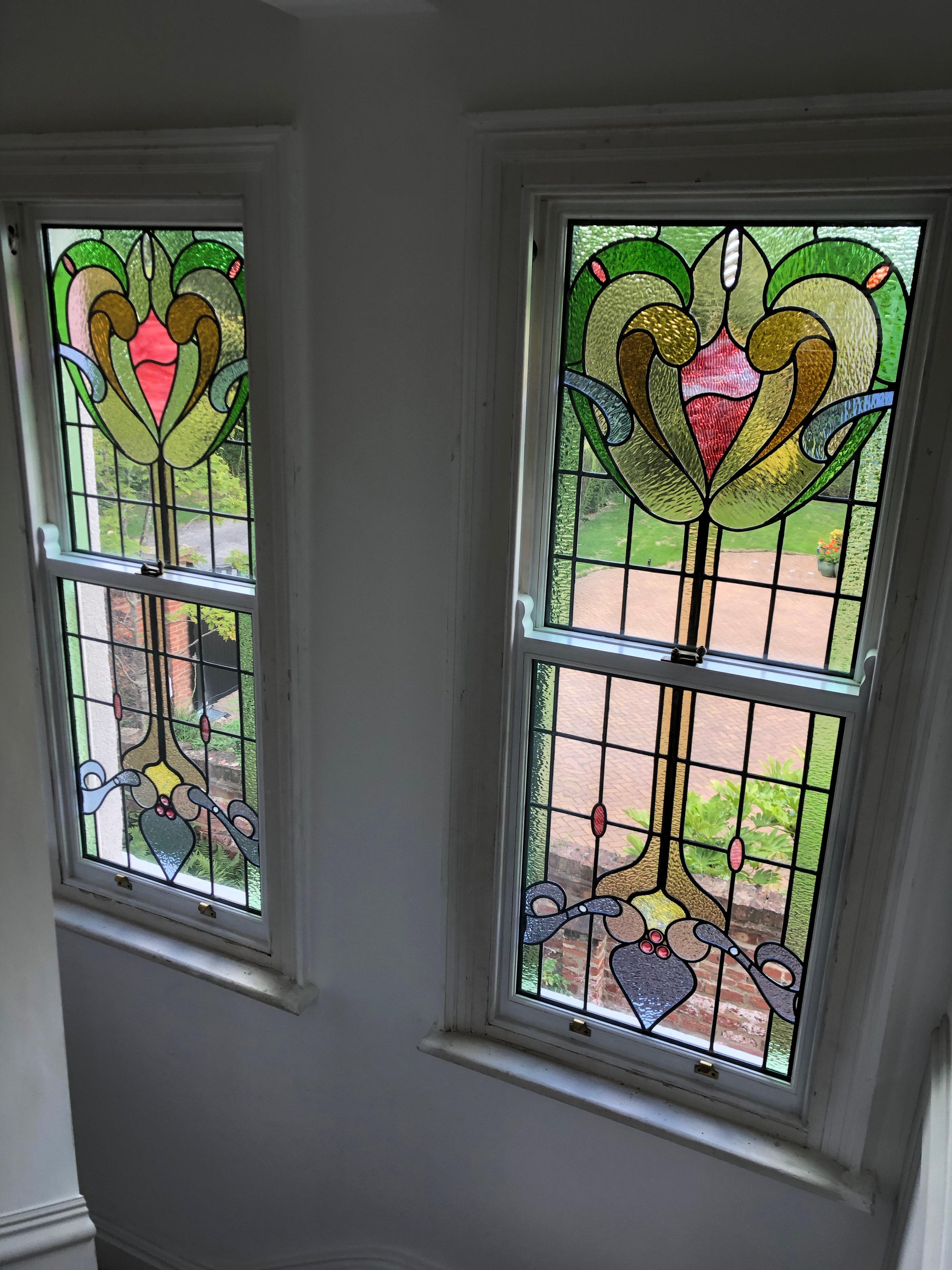 Renewed timber sash's for these Victorian stained glass windows, Encapsulated into double glazed units