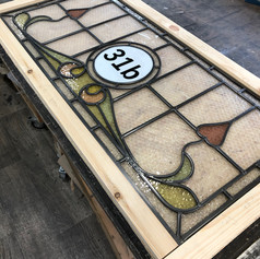 Stained glass door panel for number 31b