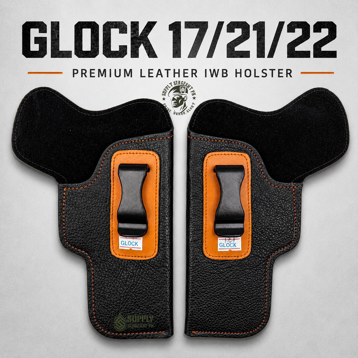 GLOCK 17/18/21 IWB LEATHER HOLSTER