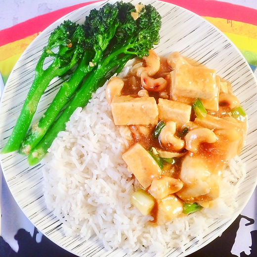 Ginger and Spring Onion Tofu with Cashew Nuts - Baby-Led Weaning (BLW)
