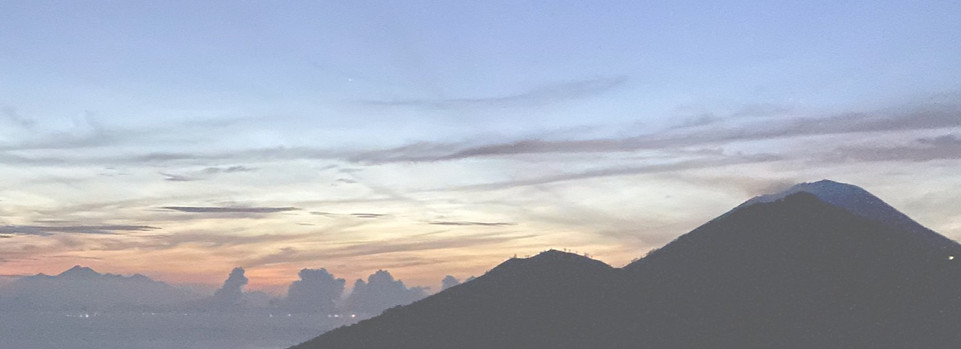 Volcano Agung Gunung in Bali, Indonesia at sunrise