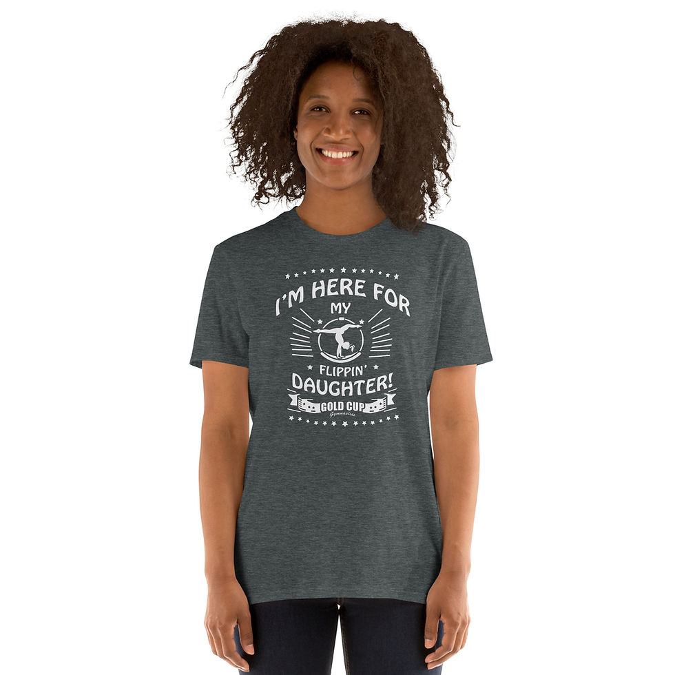 Thumbnail: I'm Here for My Flippin' Daughter Soft Style Short-Sleeve Unisex T-Shirt