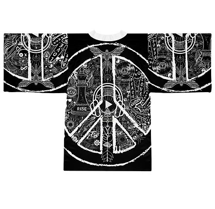 Kimono Robe PEACE&LOVE BLACK Edition_Back.jpeg