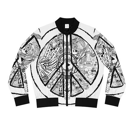 Bomber Jacket PEACE and LOVE, White_Front.jpeg