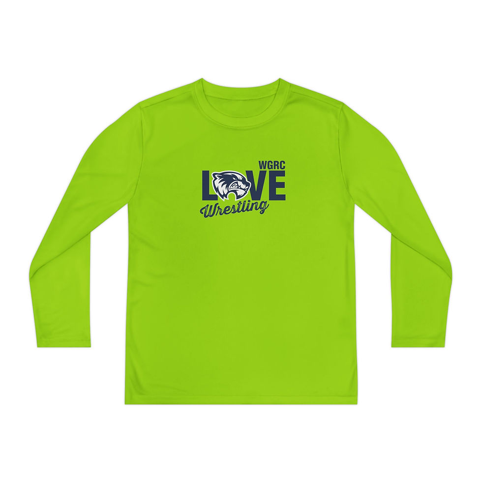 Thumbnail: Wrestling Love - Youth Long Sleeve Moisture Wicking Tee