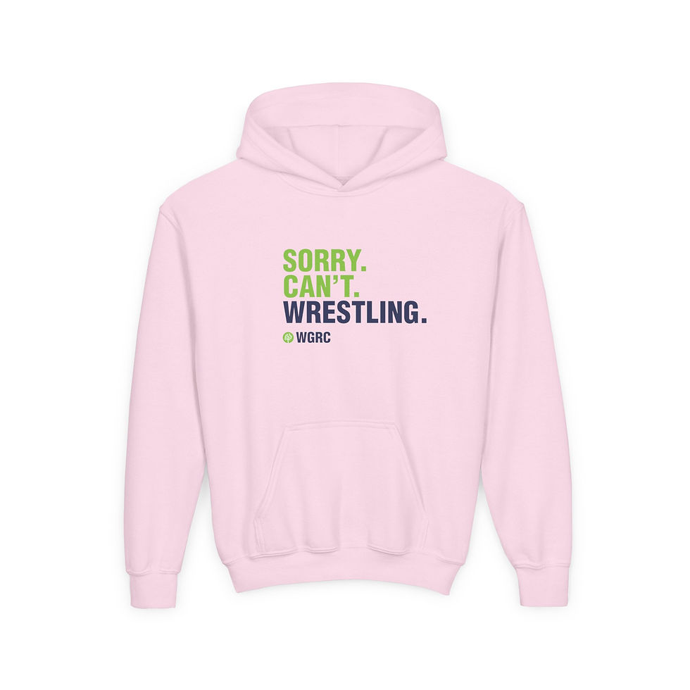Thumbnail: Wrestling Sorry. Can't. Wrestling. - Youth Heavy Blend Hooded Sweatshirt