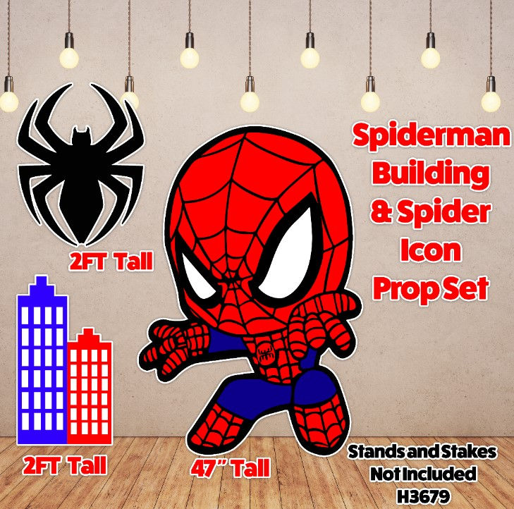 H3679 SPIDERMAN, BUILDING & ICON PROP SET