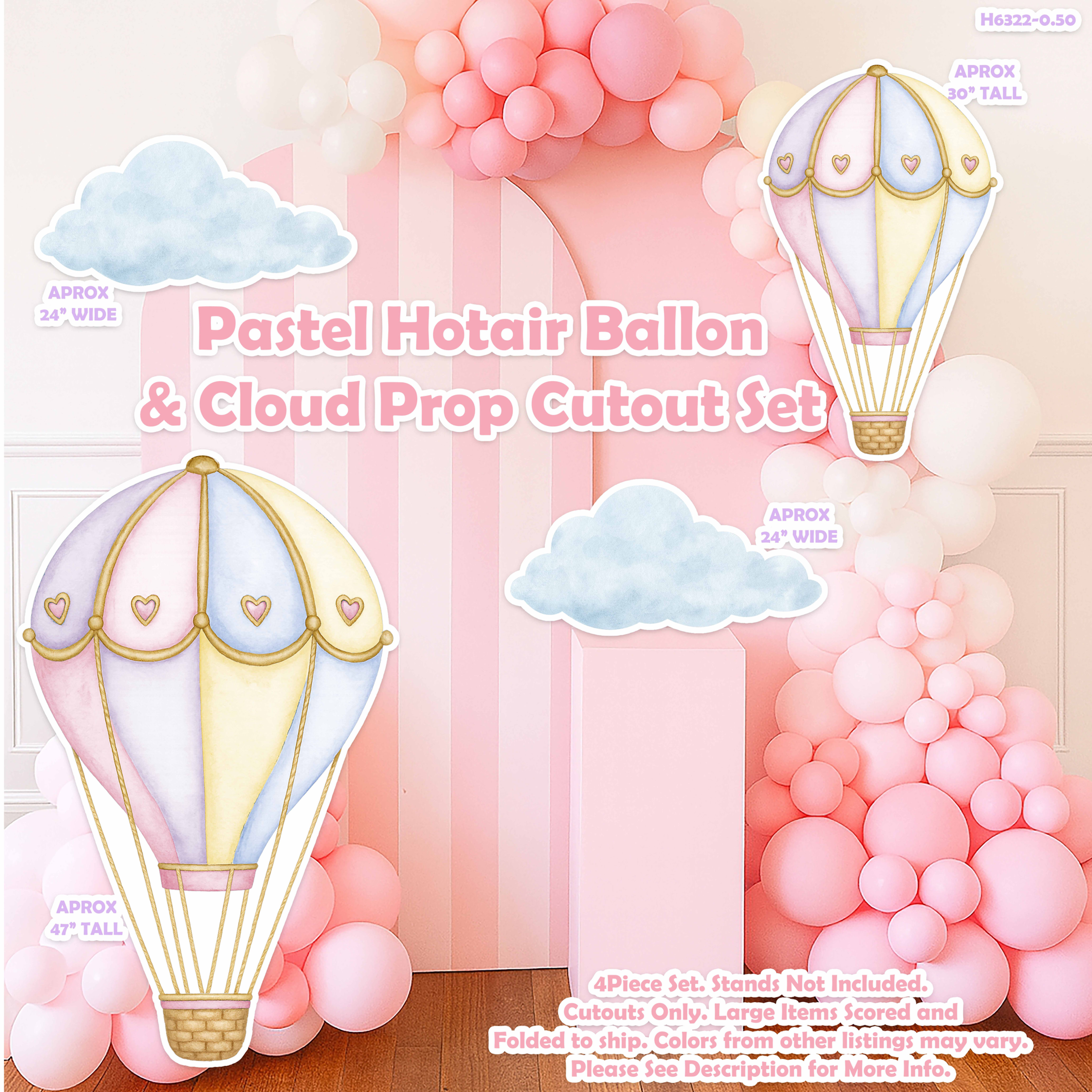 H6322 HOT AIR BALLOON AND CLOUD