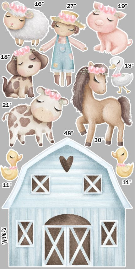 H316-1 BLUE BARN FARM ANIMALS