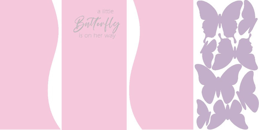 Pink A little Butterfly is on the way Panels & Butterfly Silhouettes