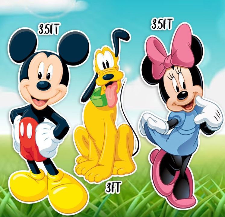 H3559 MICKEY MINNIE AND PLUTO PROP CUTOUT SET