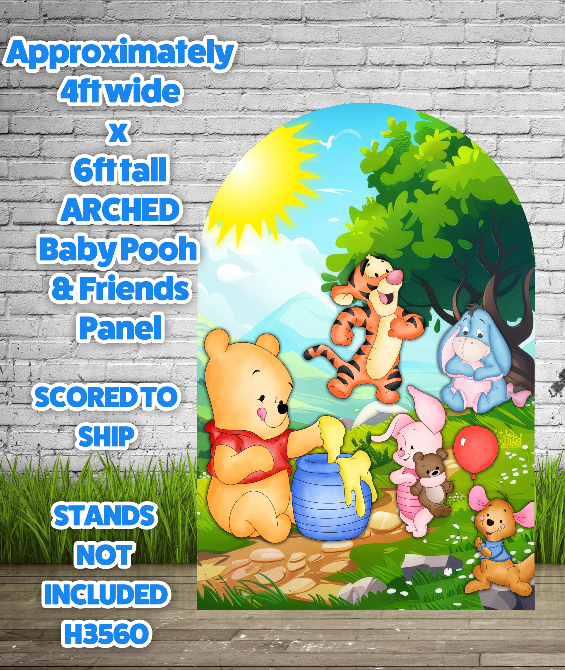 H3560 ARCHED BABY POOH AND FRIENDS PANEL APPROX 6FT TALL