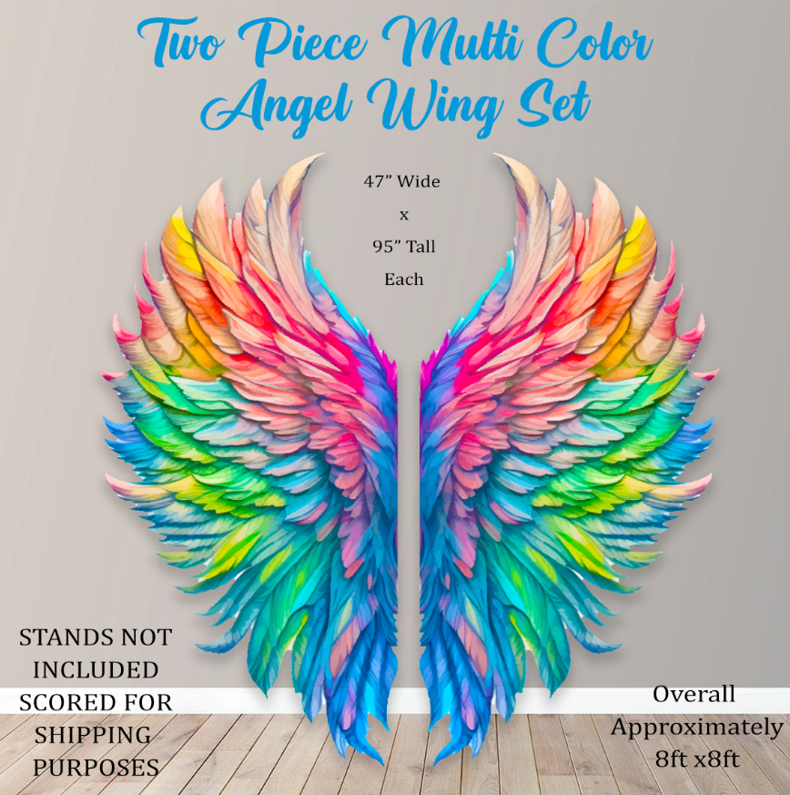 8FT TWO PIECE PASTEL ANGEL WING SET (H2662X2)