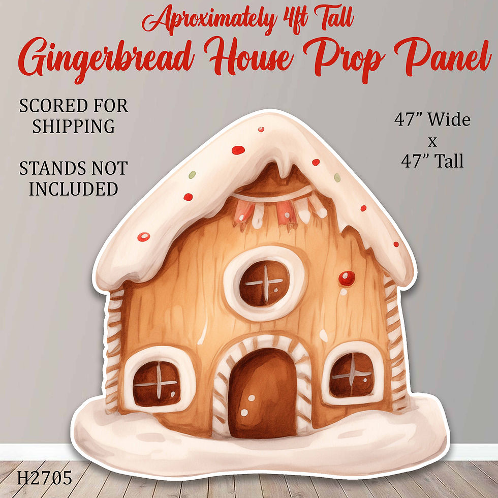 H2705 4ft Gingerbread House Coroplast Prop Panel, Party Décor, Party