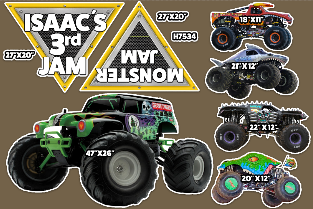 H7534 CUSTOM SIGN NAME MONSTER TRUCK NAME