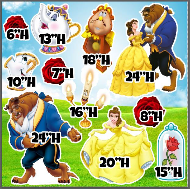 UP612 BEAUTY AND THE BEAST PROP PANEL SET nenasuniquedesigns