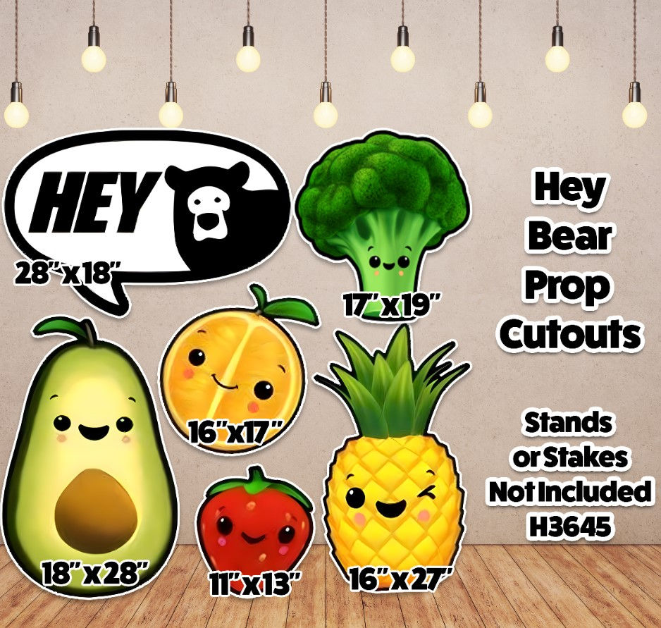 H3645 Hey Bear 6 Piece Set Prop Cut outs
