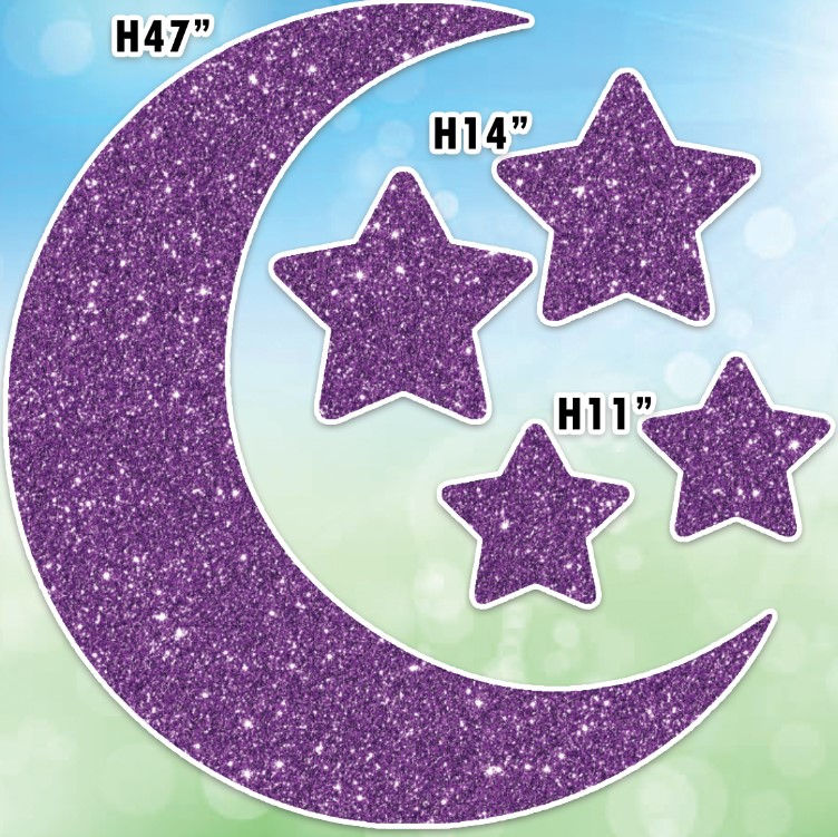 Thumbnail: UP2179 4FT TALL YELLOW MOON AND ELEPHANTS