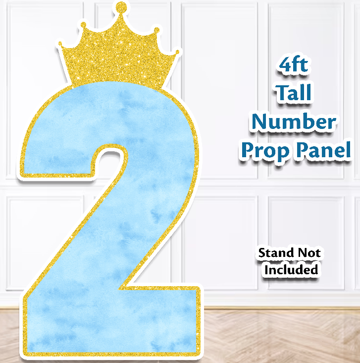 Blue Royal Number Prop Panel 4ft Tall H3342