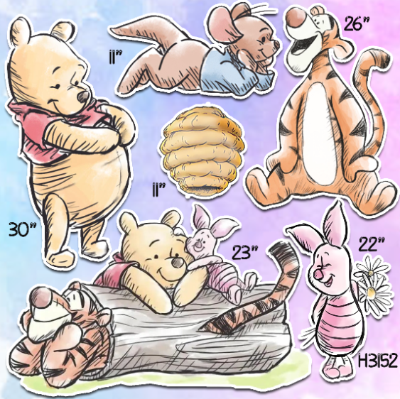 H3152 RETRO WINNIE THE POOH PROP PANELS