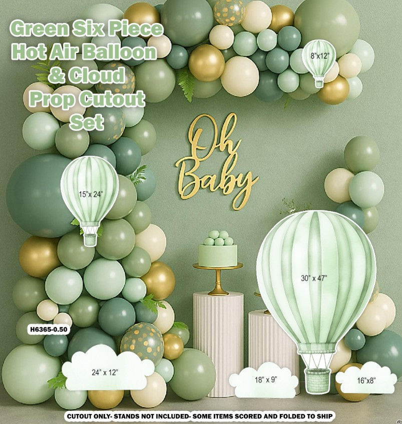 H6366 GREEN HOT AIR BALLOON