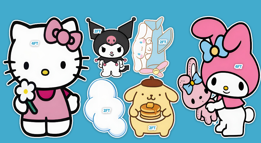 H7772 SANRIO SET HELLO KITTY KUROMI MELODY
