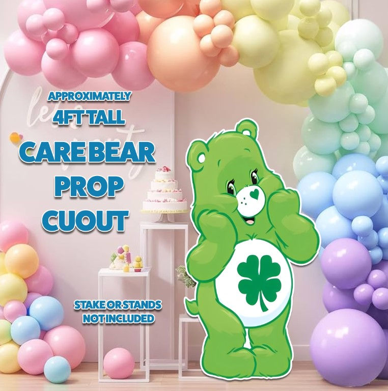 H3857 GREEN CARE BEAR PROP CUTOUT APPROX 4FT TALL