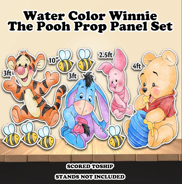 H3043 Winnie The Pooh Water Color Prop Panel Set