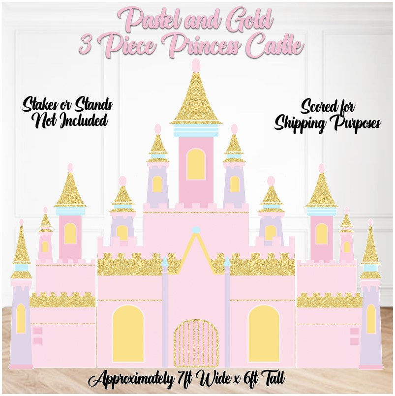 H2035-5 Multi color 3 Piece Royal Castle Prop Panel Apprx 6ft tall