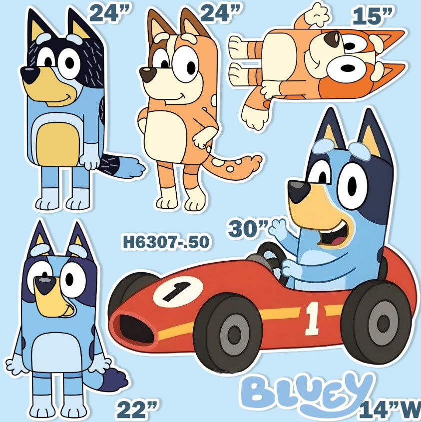 H6307BLUEY SET PROP CUTOUT RACING BLUEY