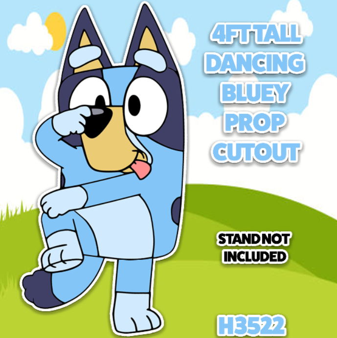 H3532 DANCING BLUEY 4FT TALL PROP CUTOUT