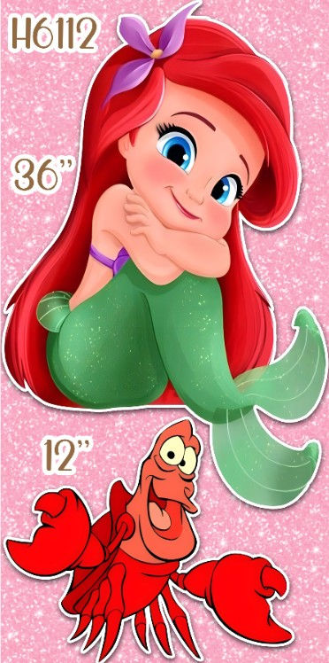 H6112 THE LITTLE MERMAID ARIEL & SEBASTIAN CUTOUT SET