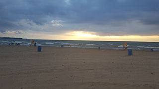 OR - the beach at Sunset Bay in early ev