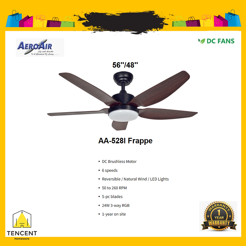 Thumbnail: Aeroair AA-528I DC Ceiling Fan with LED 3 Colours and Remote