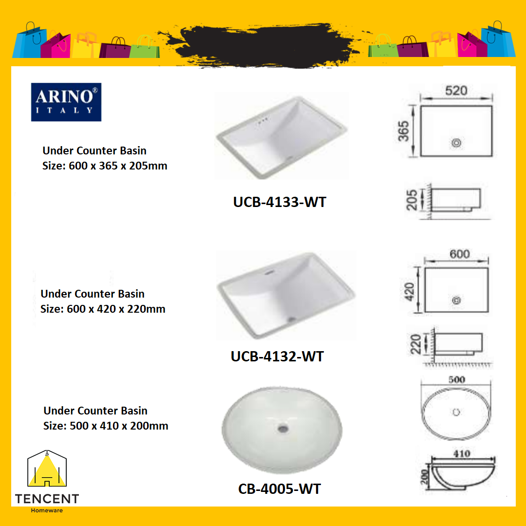 Arino Undermount Series Wash Basin