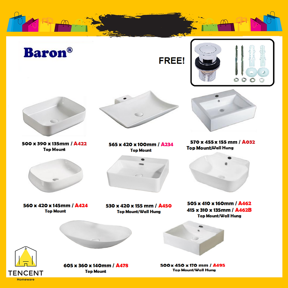 Thumbnail: Baron White Wash Basin with Pop up Waste Trap
